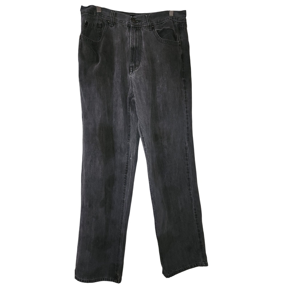 Ecko Unltd. Y2K Baggy Fit Jeans Distressed Black Wash Denim Pants W34 L34